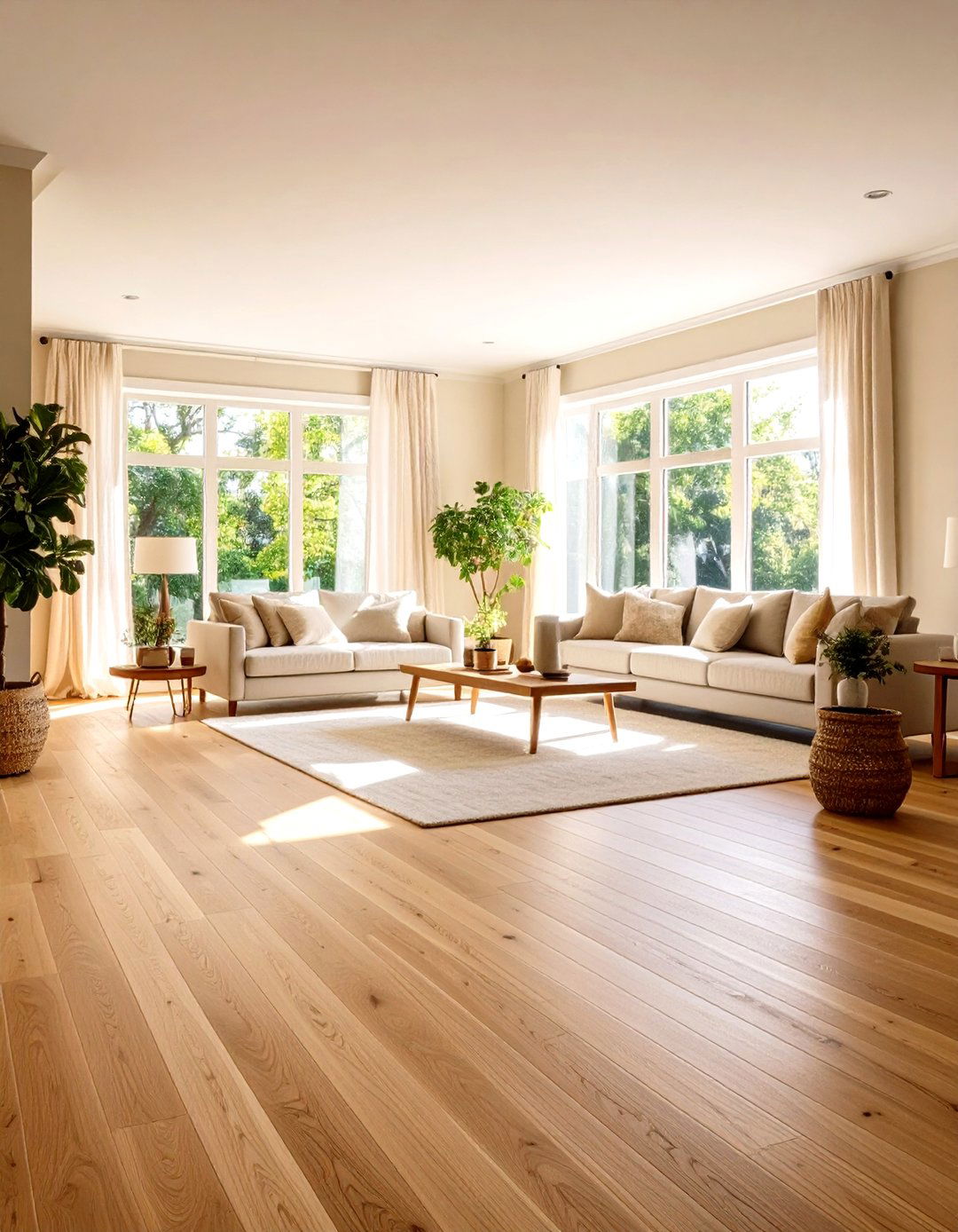 Warm Honey Oak Wood Floor Tones - 20 Wood Floor Design Ideas