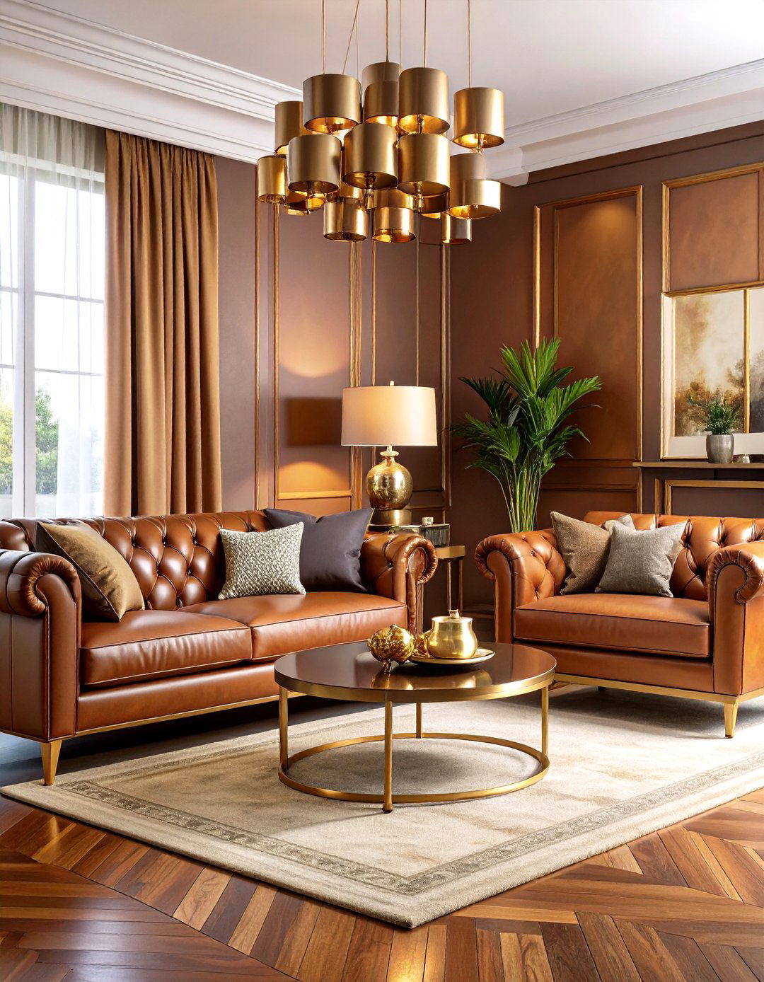 Warm Metallic Luxury Living Room - 20 Luxury Living Room Ideas