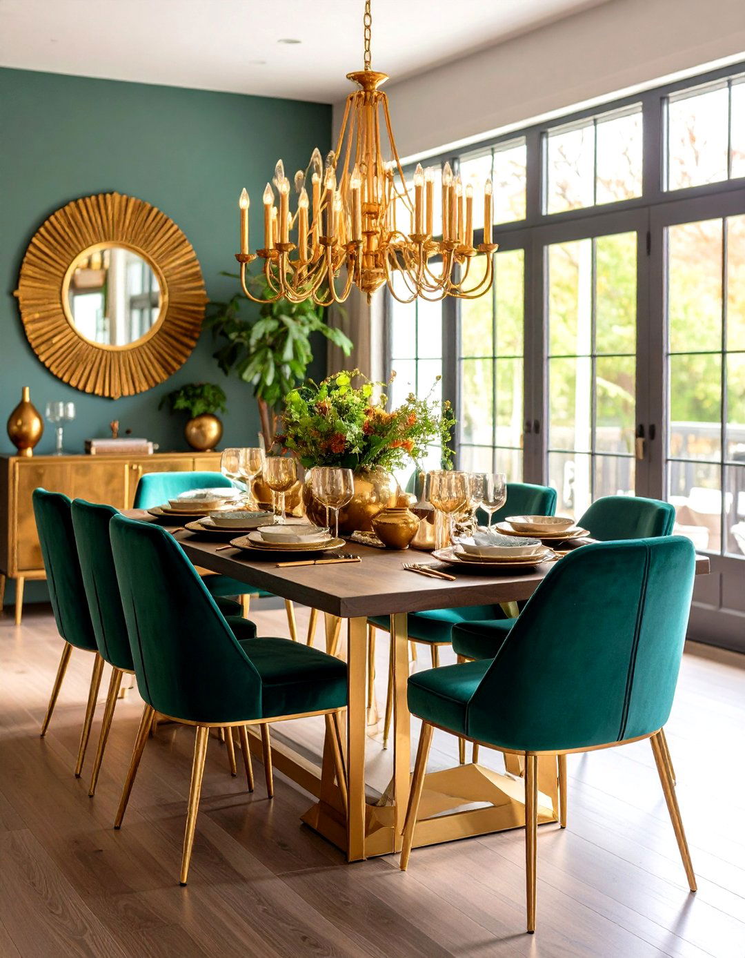 Warm Metallic Transitional Dining Room Accents - 20 Transitional Dining Room Ideas