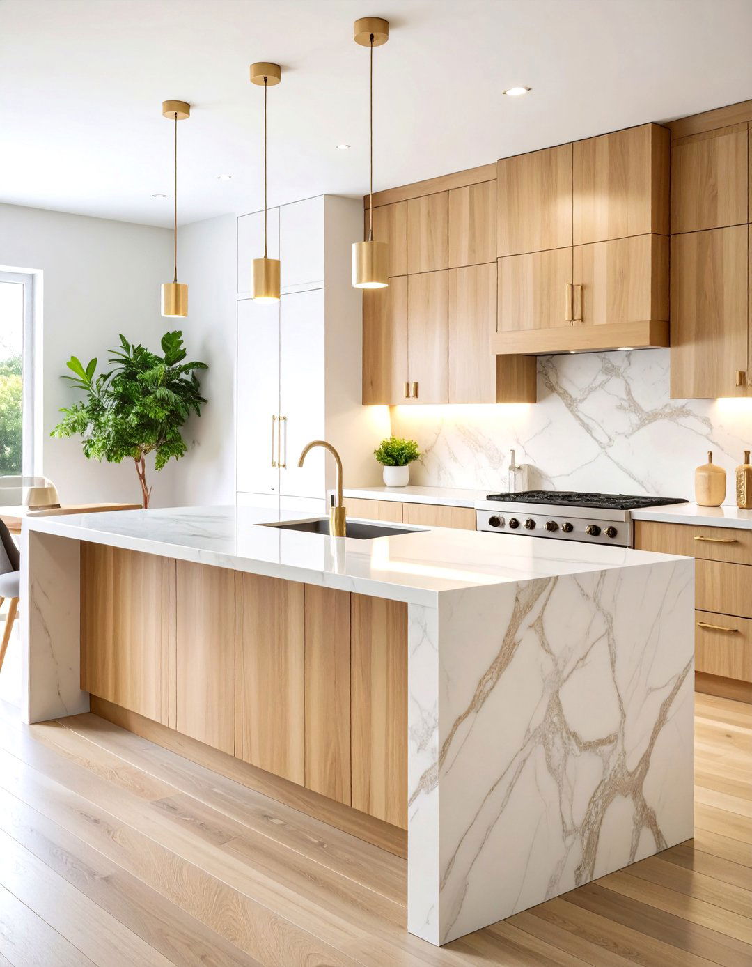 Warm Neutral Marble Kitchen Countertops - 20 Kitchen Countertop Ideas