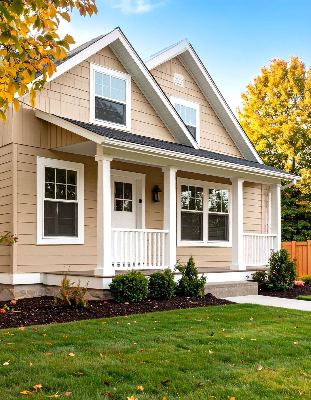 Warm Taupe and White Neutral Small Home Exterior Palette - 20 Exterior Color Palettes for Small Homes