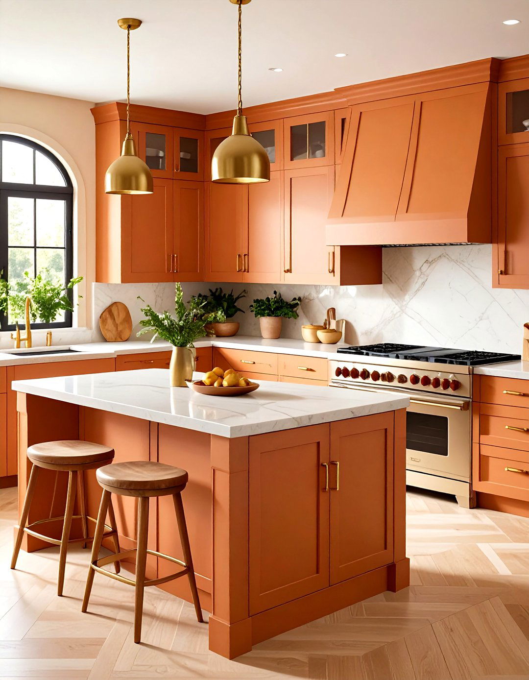 Warm Terracotta Cabinetry Elevates the Kitchen - 20 Earthy Kitchen Ideas