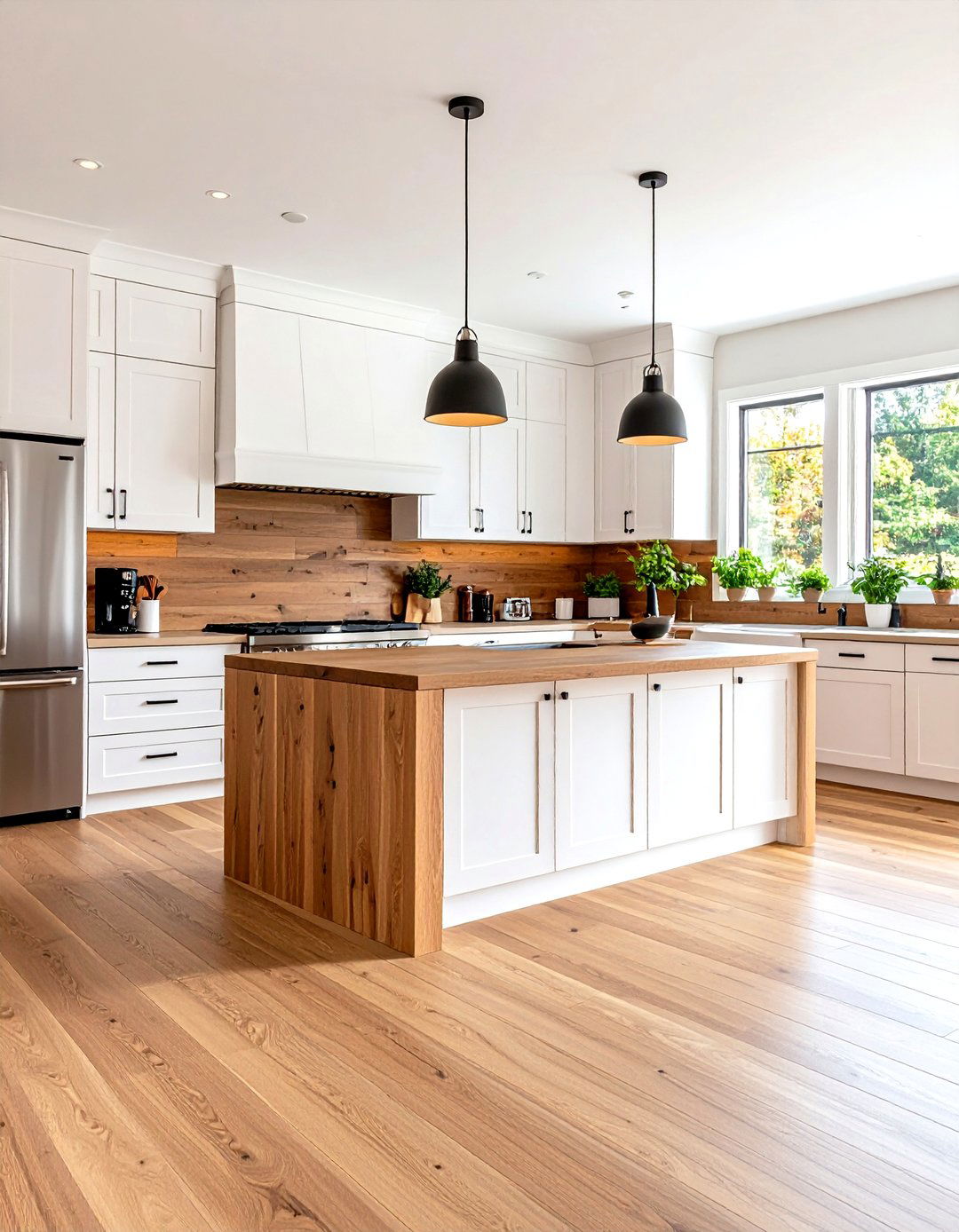 Warm White Cabinet Kitchen Backsplash Wood Look Planks - 20 White Cabinet Kitchen Backsplash Ideas