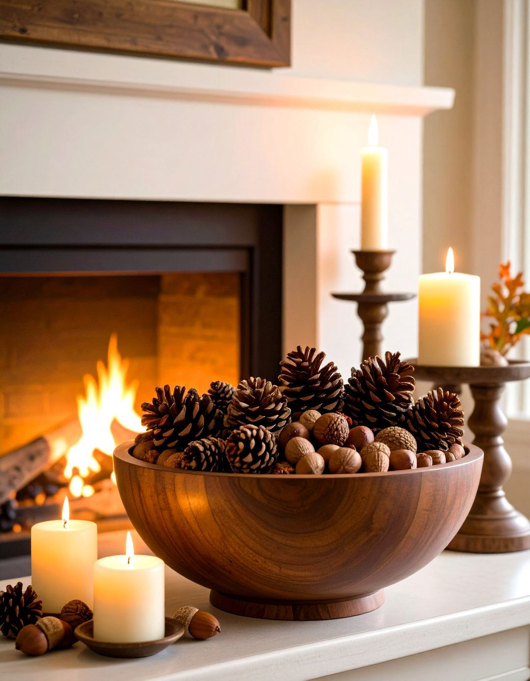 Warm Wood Accents in Fall Decor Schemes - 20 Fall Decor Ideas