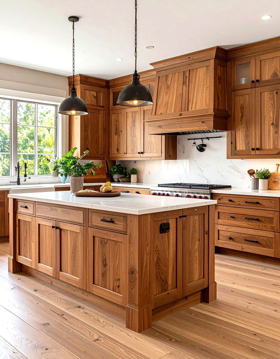 Warm Wood Kitchen Cabinet Stain with Rich Character - 20 Kitchen Cabinet Ideas