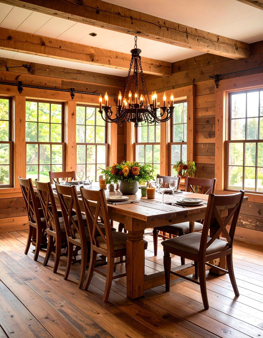Warm and Cozy Farmhouse - 20 Sunroom Dining Room Ideas
