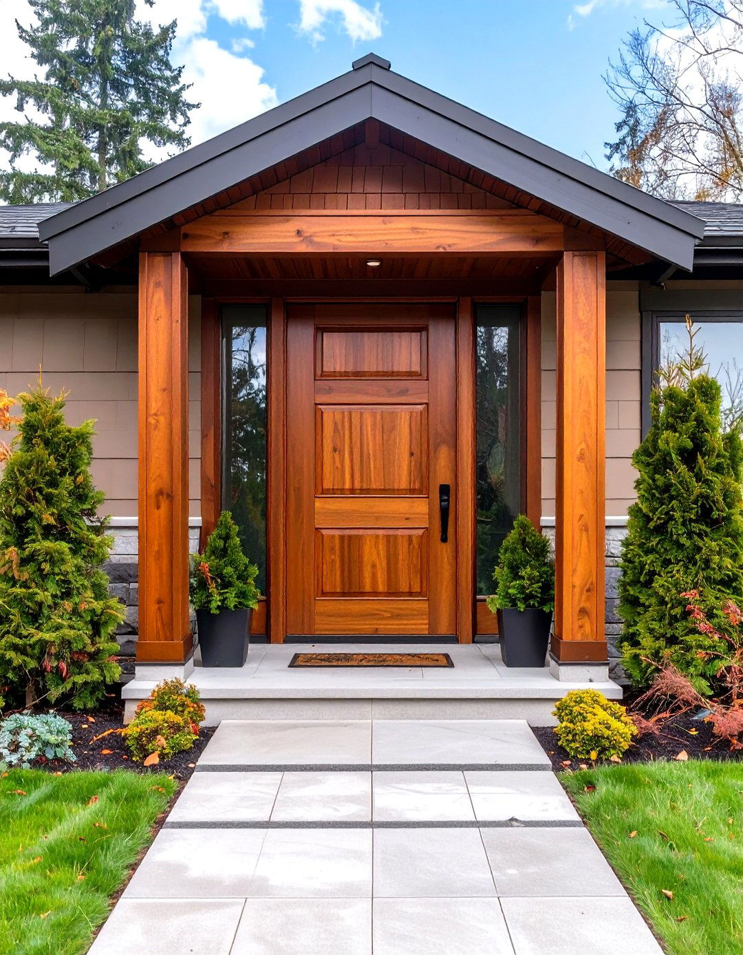 Warm and Inviting - 20 Stained Front Door Ideas