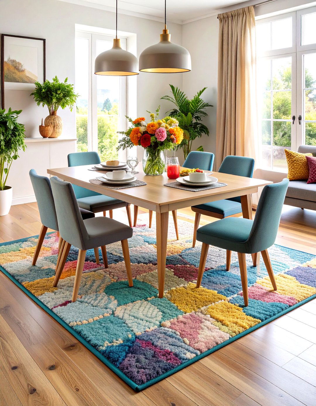 Washable Dining Room Rug Keeps Life Stress Free - 20 Dining Room Rug Ideas