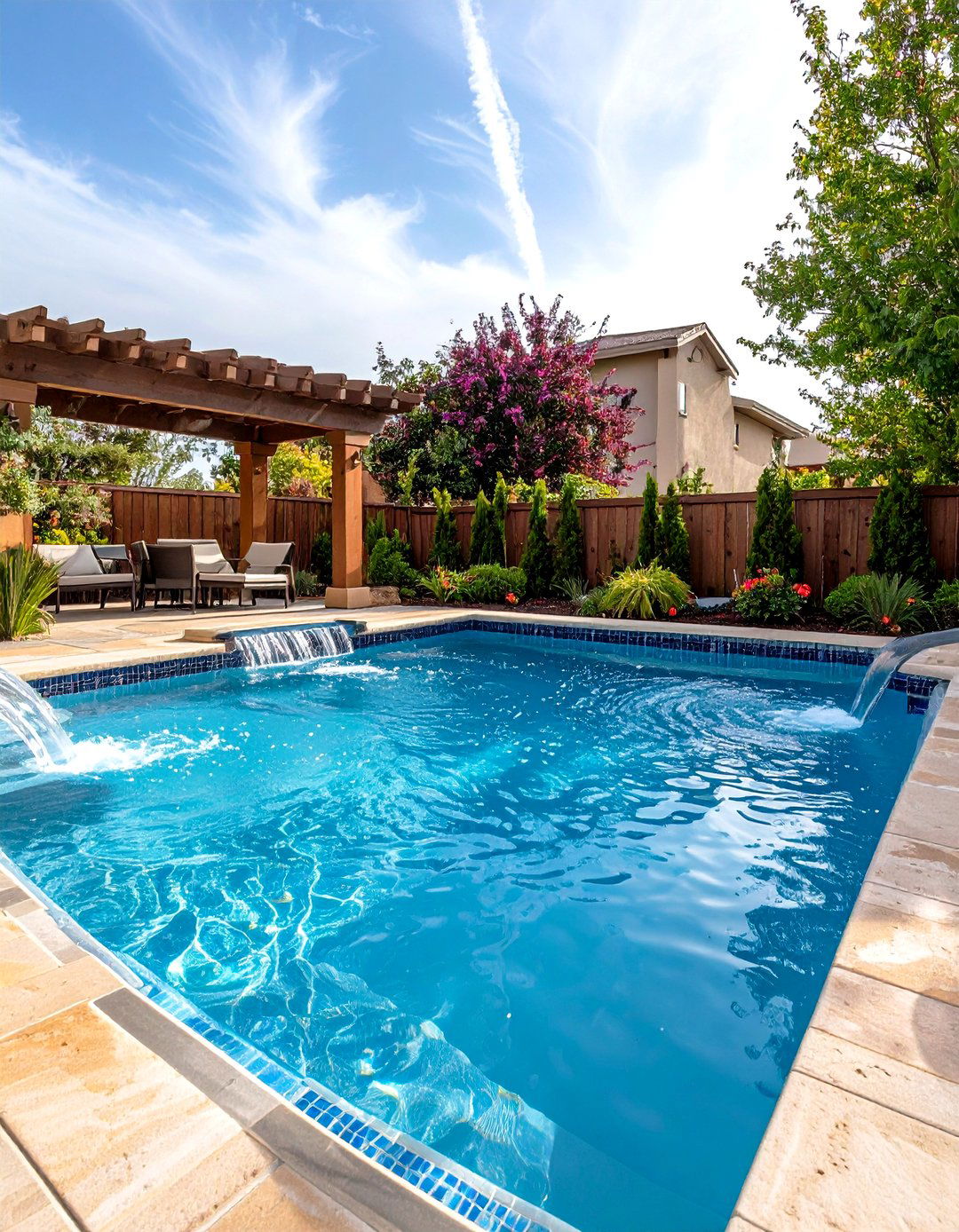 Water Feature Accents - 20 Small Inground Pool Ideas