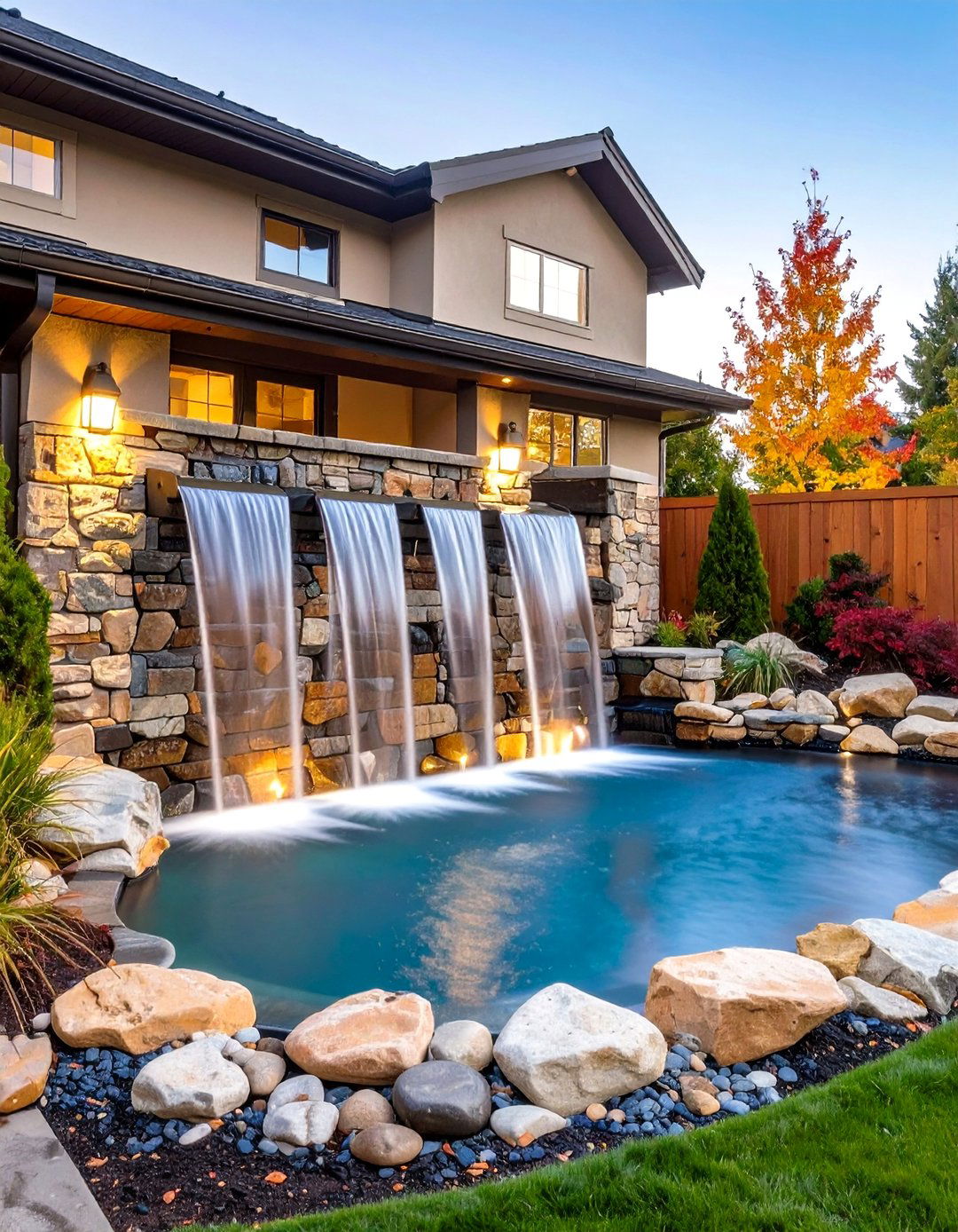 Water Feature Courtyard Wall Design - 20 Courtyard Ideas