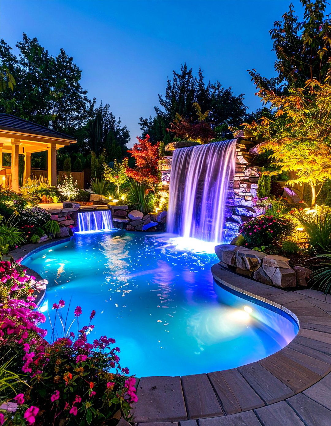 Water Feature Illumination Landscape Lighting Concept - 20 Landscape Lighting Ideas