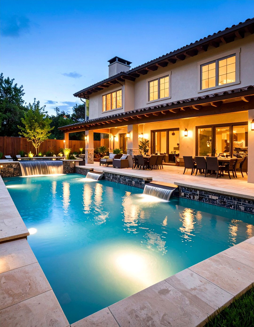 Water Feature Pool Deck with Integrated Aquatic Elements - 20 Pool Deck Ideas