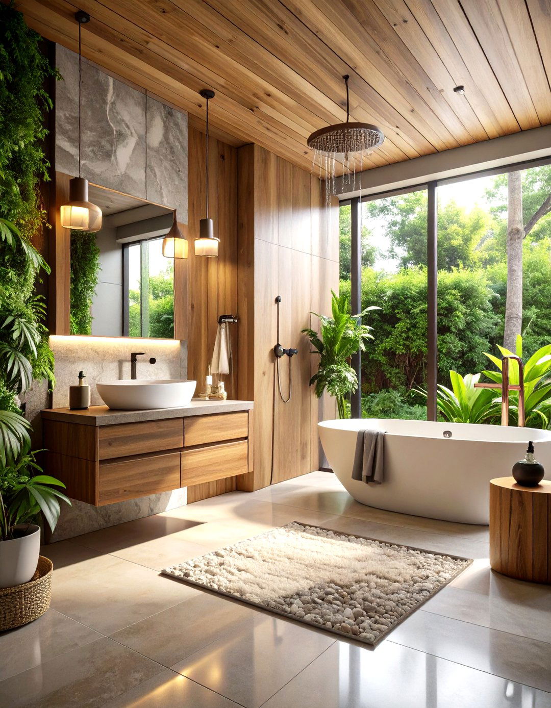 Water Saving Fixtures Align Earthy Style with Eco Sense - 20 Earthy Bathroom Ideas