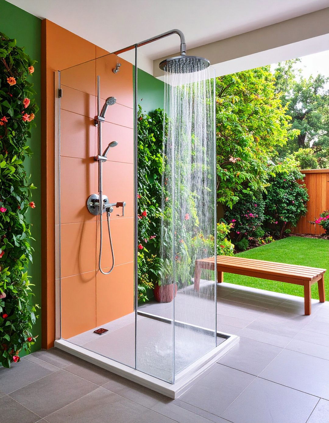 Water Saving High Pressure Showerhead - 20 Bathroom Shower Ideas