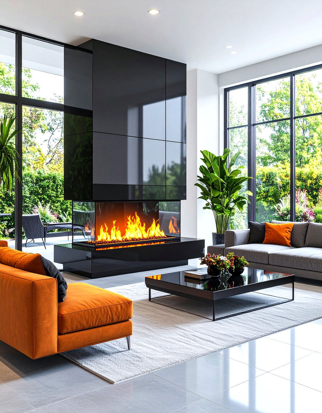 Water Vapor Illusion Double Sided Fireplace - 20 Double-sided Fireplace Ideas