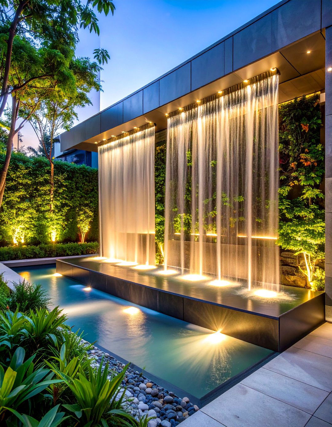 Water Wall Garden Focal Point - 20 Garden Focal Point Ideas