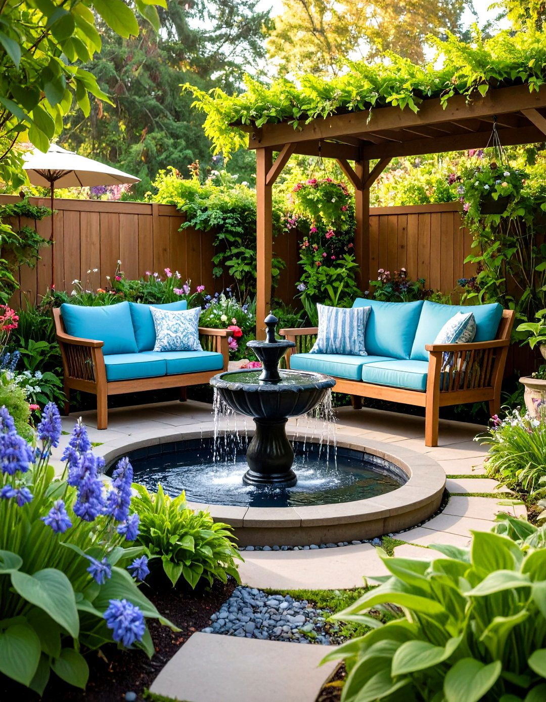 Water Whisper Retreat Garden Nook - 20 Garden Nook Ideas