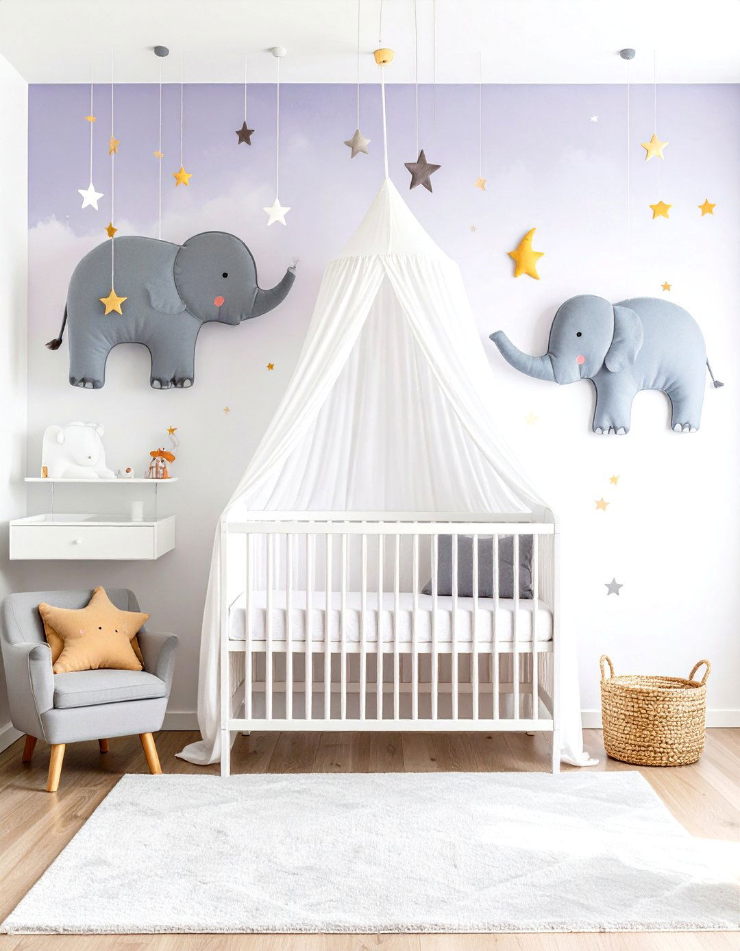 Watercolor Pastel Elephant Dream - 20 Elephant Nursery Ideas