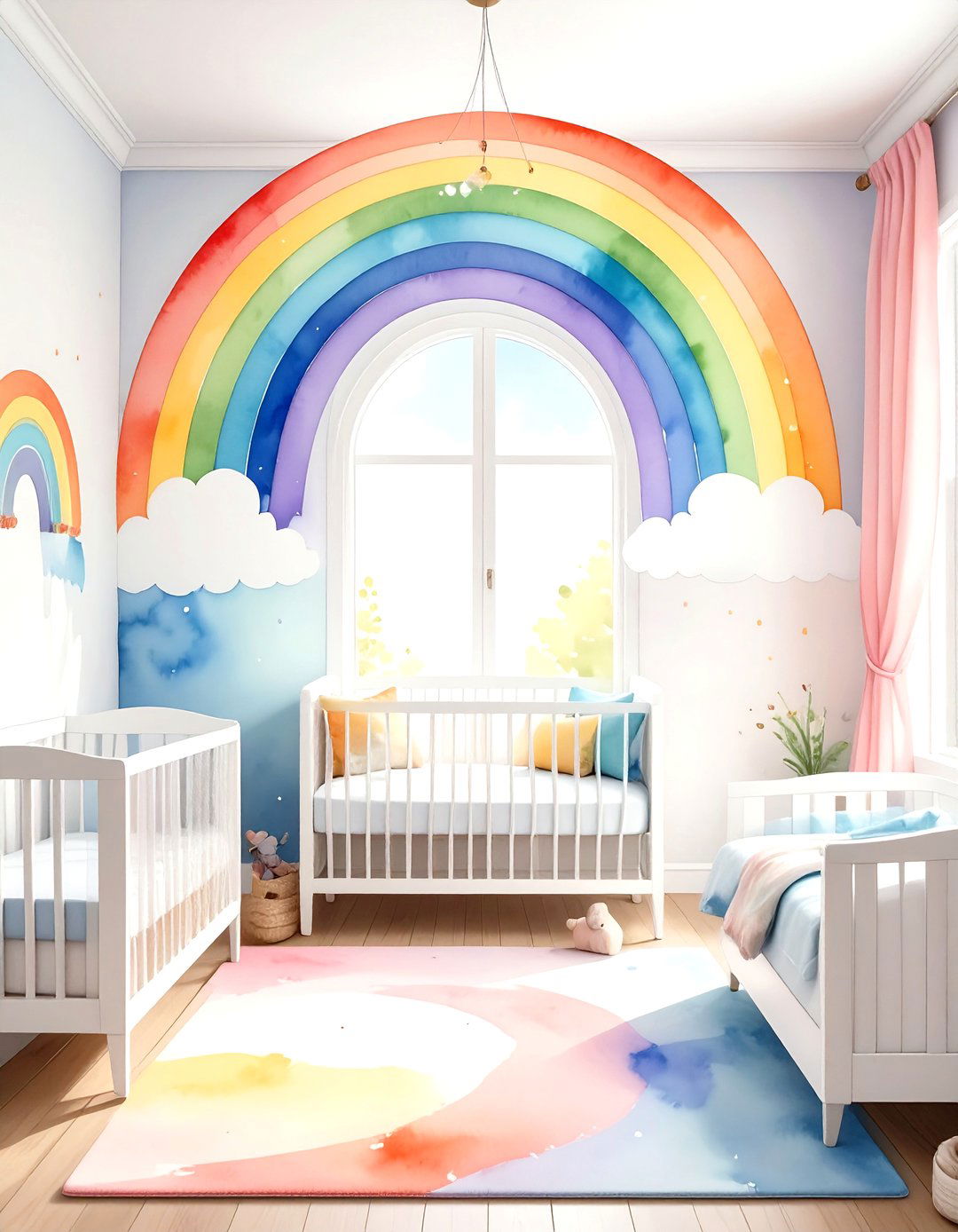 Watercolor Rainbow Nursery Artistry - 20 Rainbow Nursery Ideas
