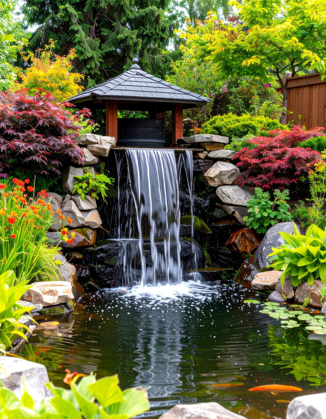 Waterfall Biofilter Boosts Duck Pond Clarity - 20 Duck Pond Ideas