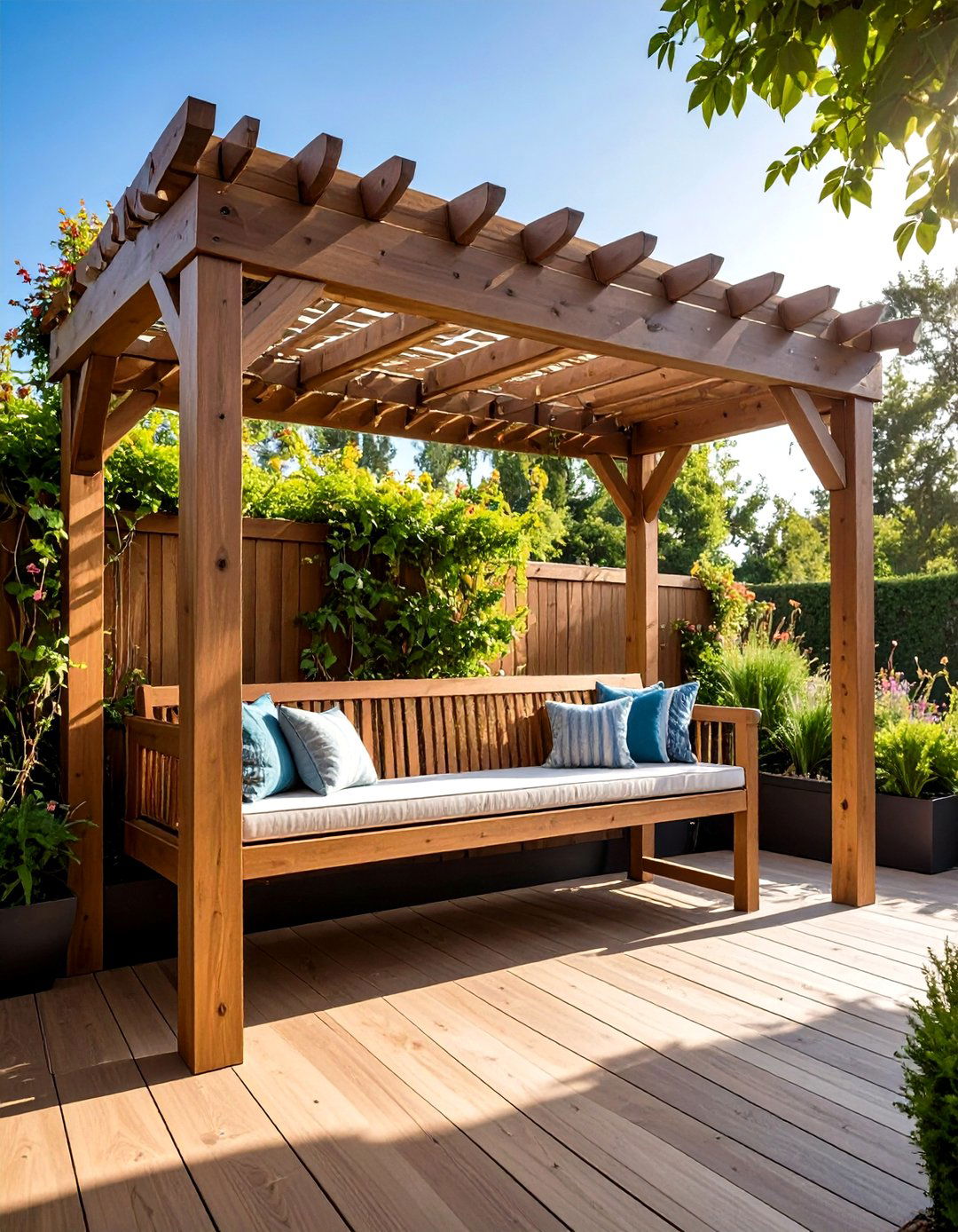 Waterfall Edge Bench - 20 Built-in Deck Bench Ideas and Designs