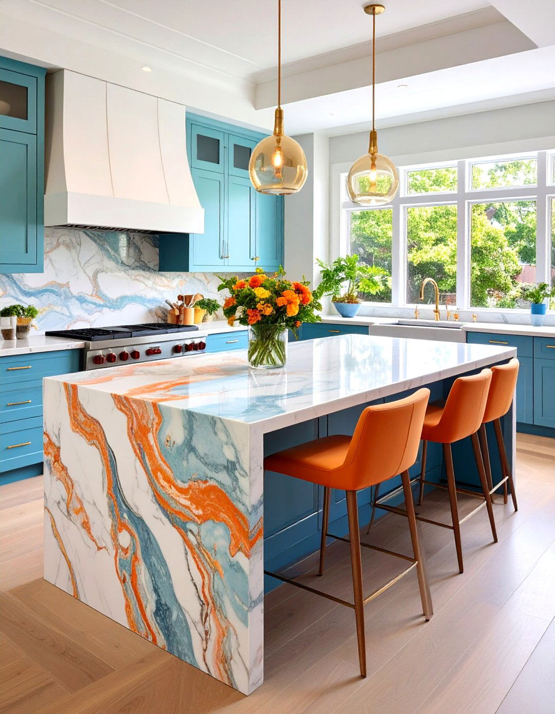 Waterfall Edge Countertop - 20 Small Kitchen Island Ideas