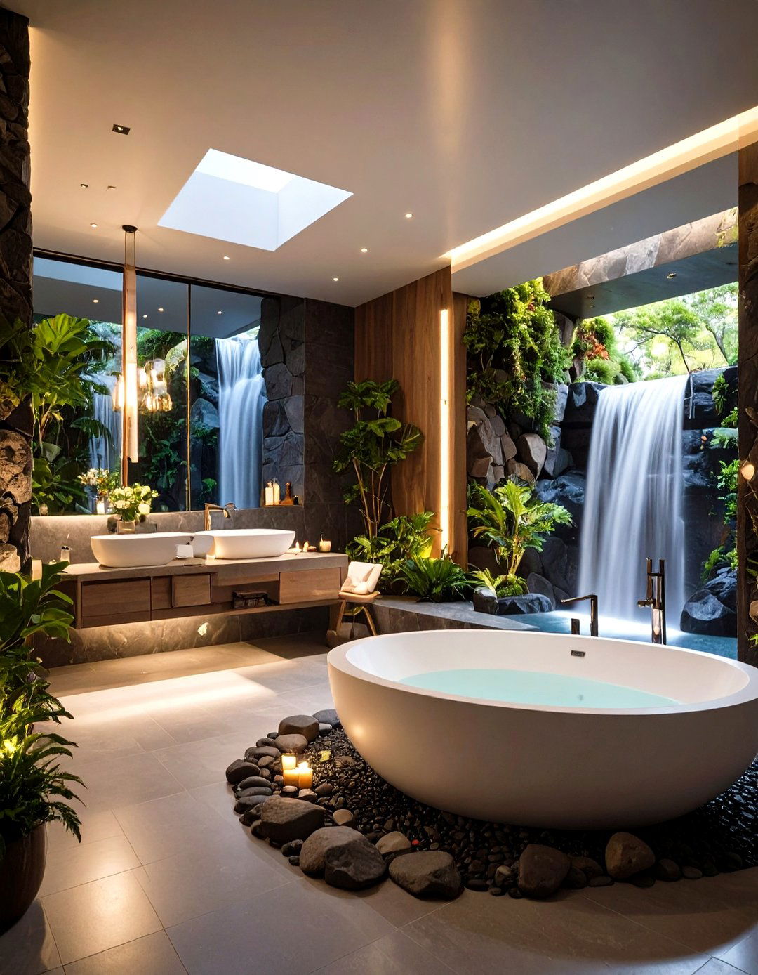 Waterfall Feature Wet Room - 20 Wet Room Ideas