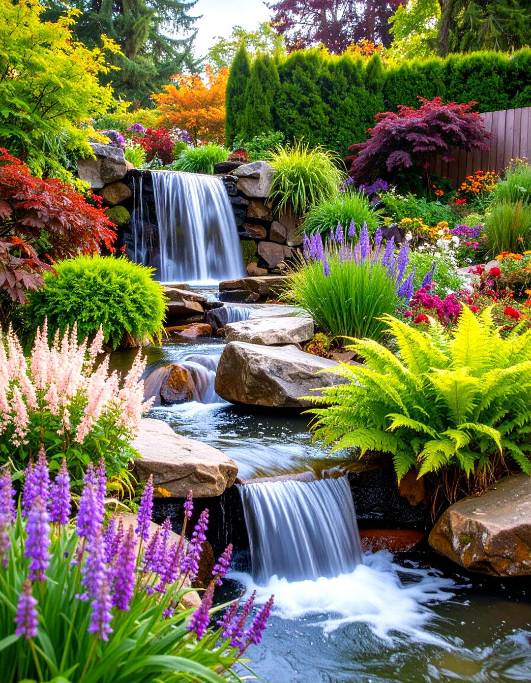 Waterfall Rock Garden Spectacle - 20 Rock Garden Ideas