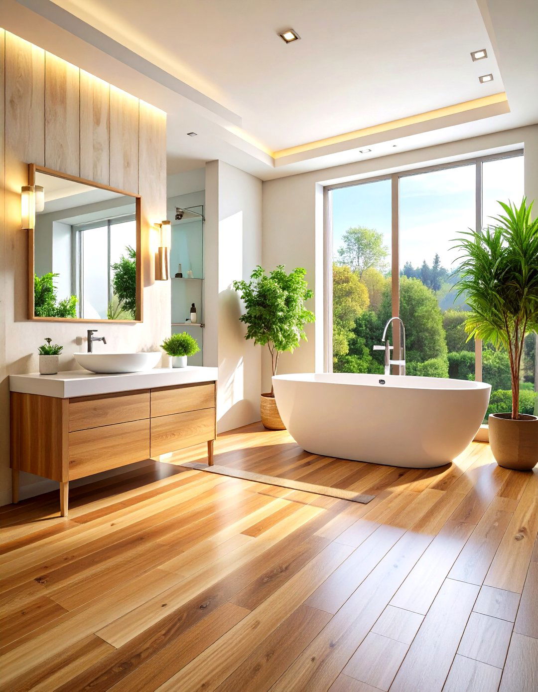 Waterproof Engineered Wood Floors in Bathrooms - 20 Ideas for Wood Floors in Bathrooms