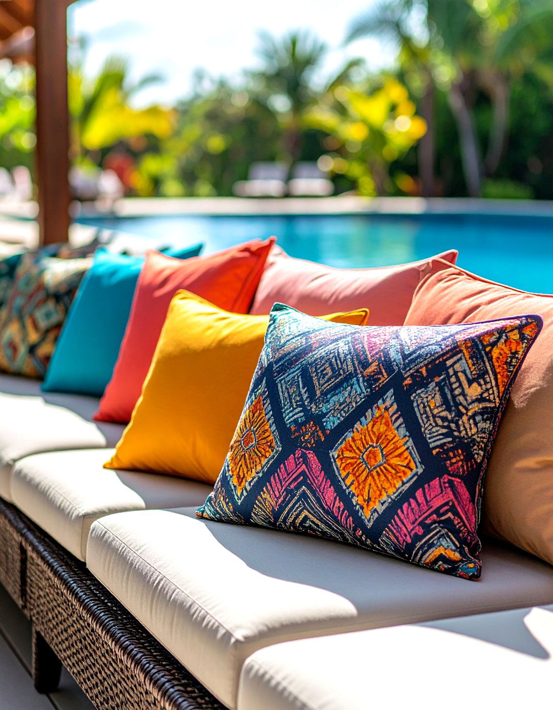 Waterproof Throw Pillows - 20 Pool Decor Ideas