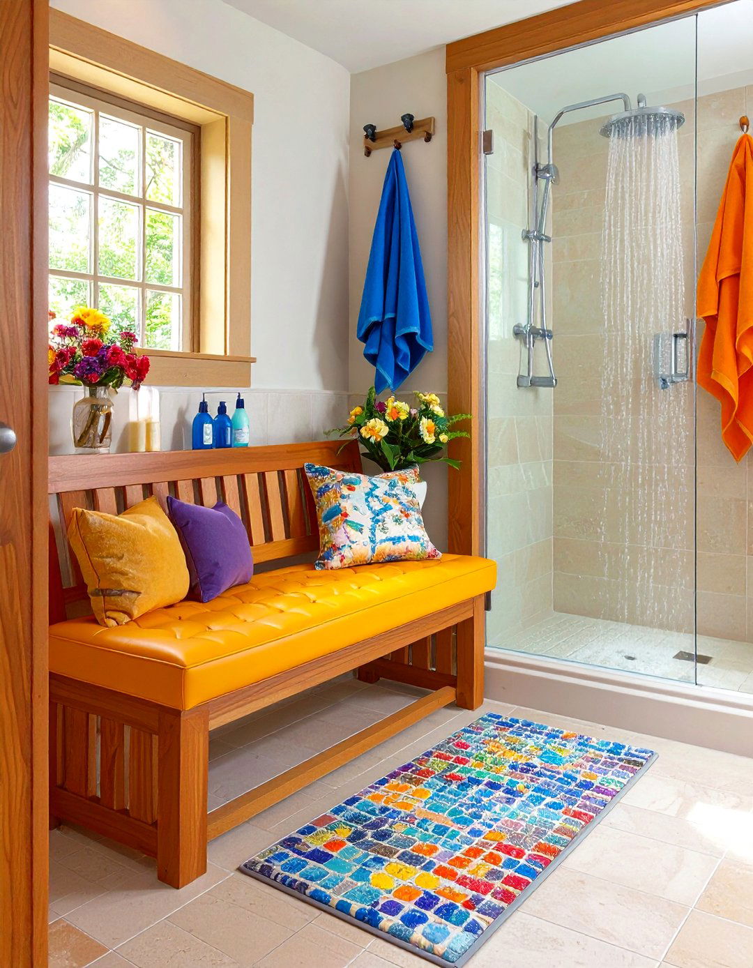 Waterproof Upholstered Bench - 20 Walk in Shower Ideas With Bench
