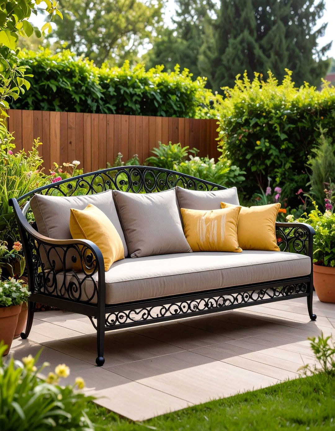 Weather Proof Metal Garden Loveseat Bench - 20 Front Porch Bench Ideas