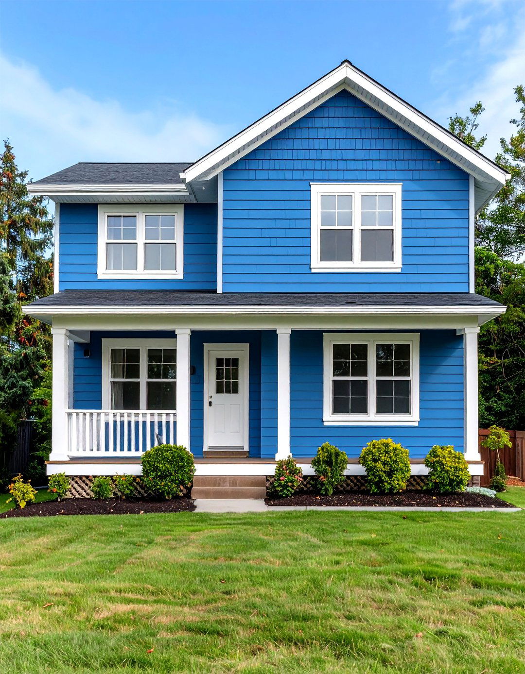Weather Resistant Strength - 20 Blue House Siding With White Trim