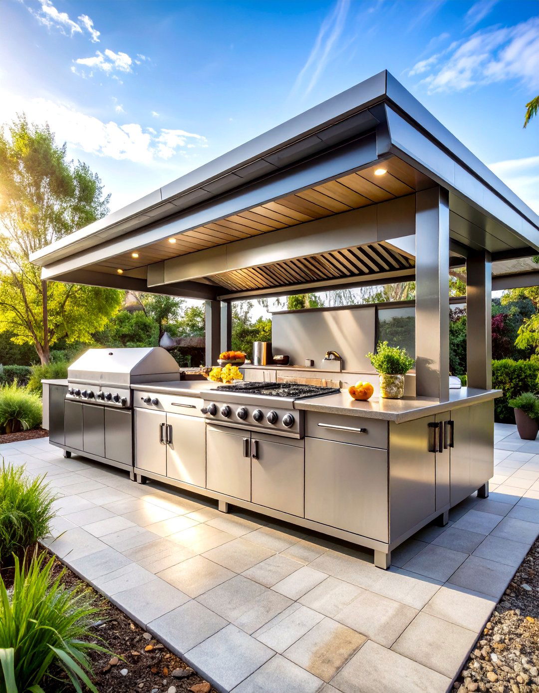 Weather Shielded Outdoor Stainless Dirty Kitchen - 20 Dirty Kitchen Ideas