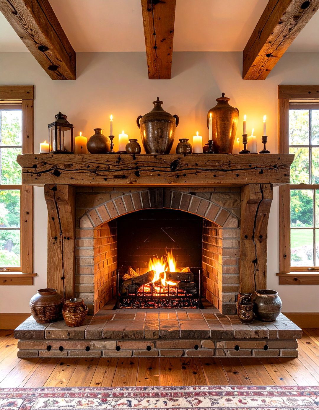 Weathered Beam Mantel Magic - 20 French Country Fireplace Ideas