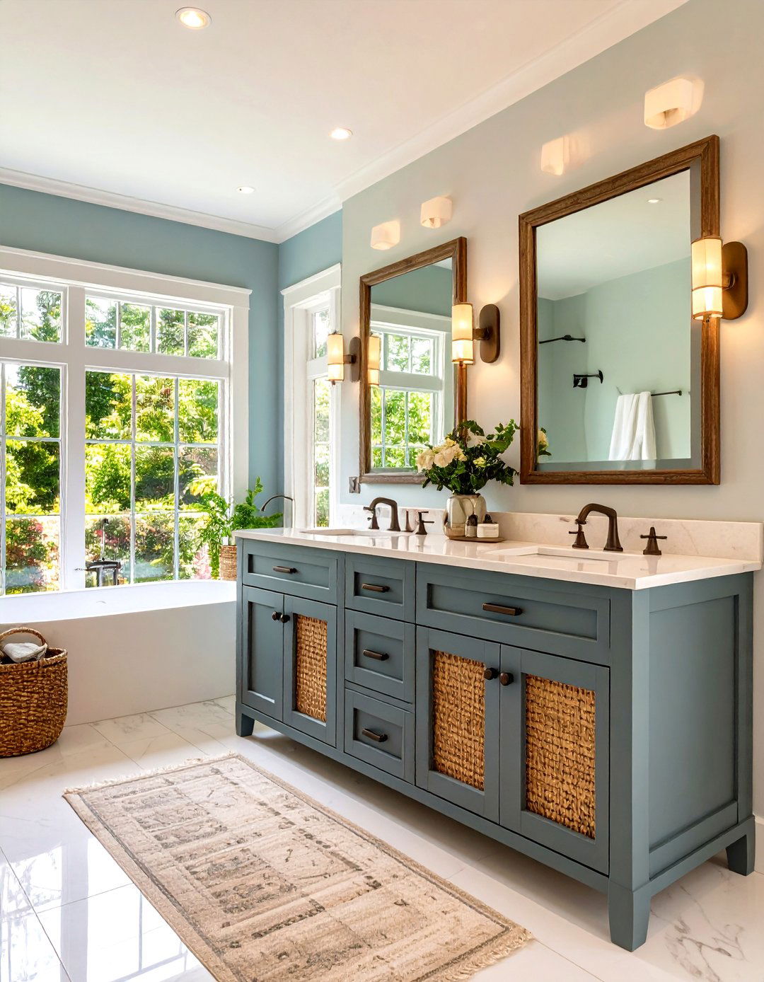 Weathered Driftwood Gray Double Vanity for Vintage Charm - 20 Grey Bathroom Vanity Design Ideas