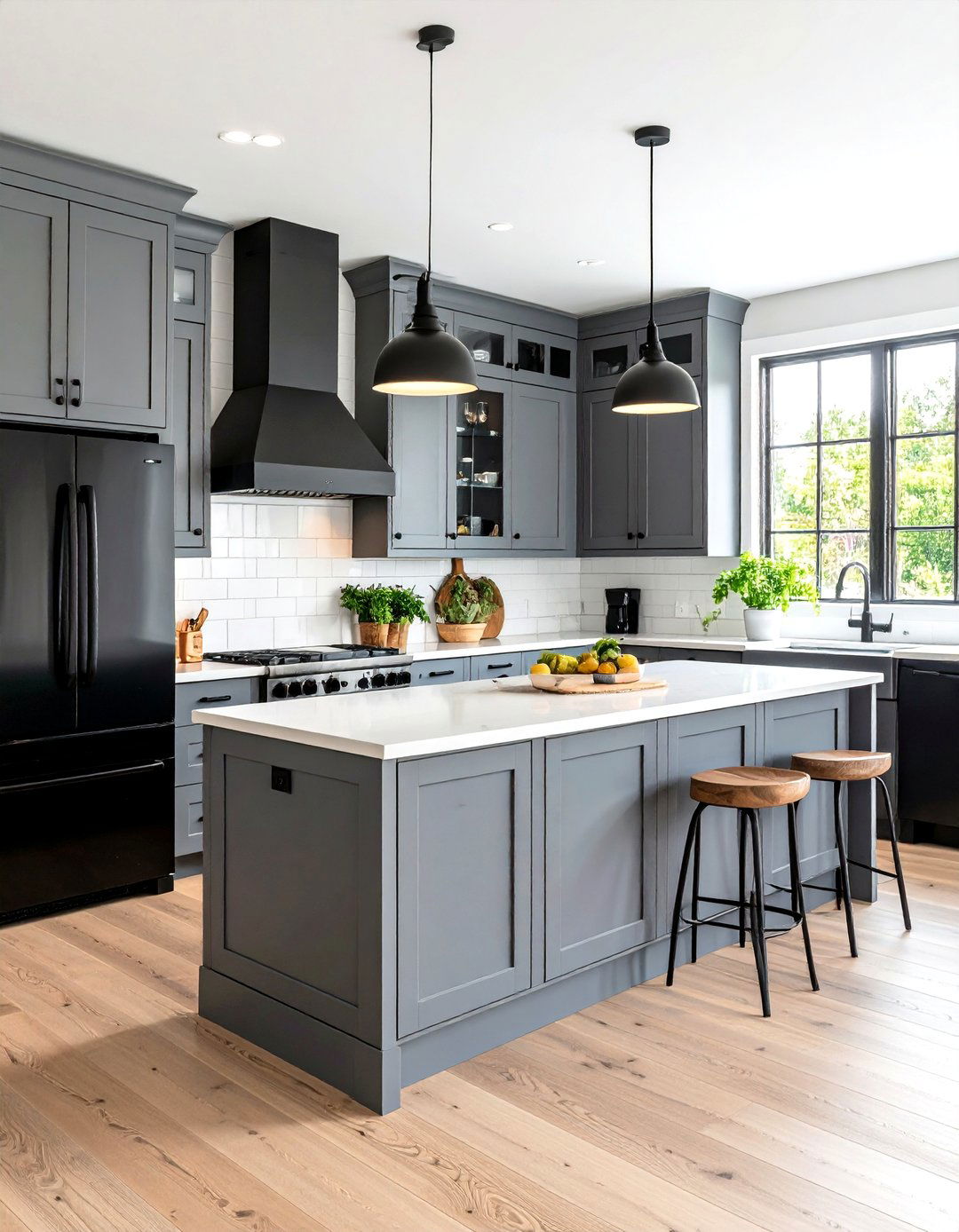 Weathered Gray Cabinet Character for Rustic Modern Kitchen Appeal - 20 What Color Cabinets Go With Black Appliances