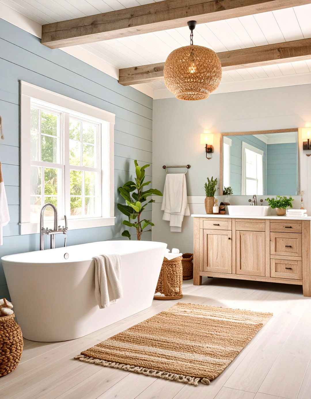 Weathered Gray Shiplap Bathroom Coastal Look - 20 shiplap bathroom ideas