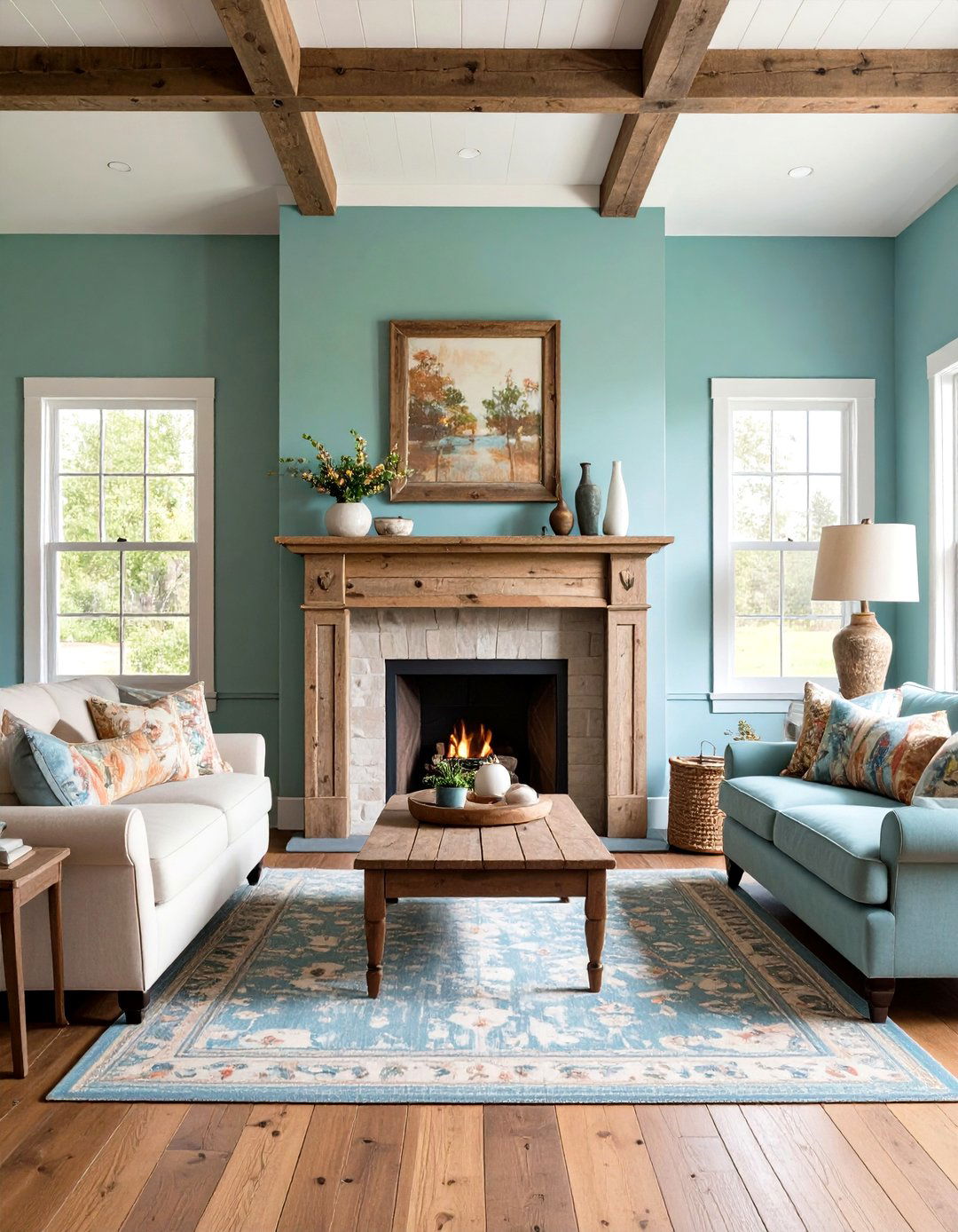 Weathered Wood Mantel with Distressed Finish - 20 Wood Mantel Ideas