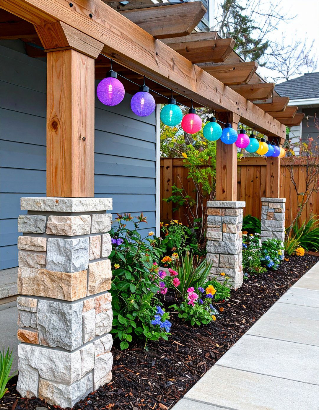 Weave In Solar Globe String Lights - 20 Boho Garden Ideas