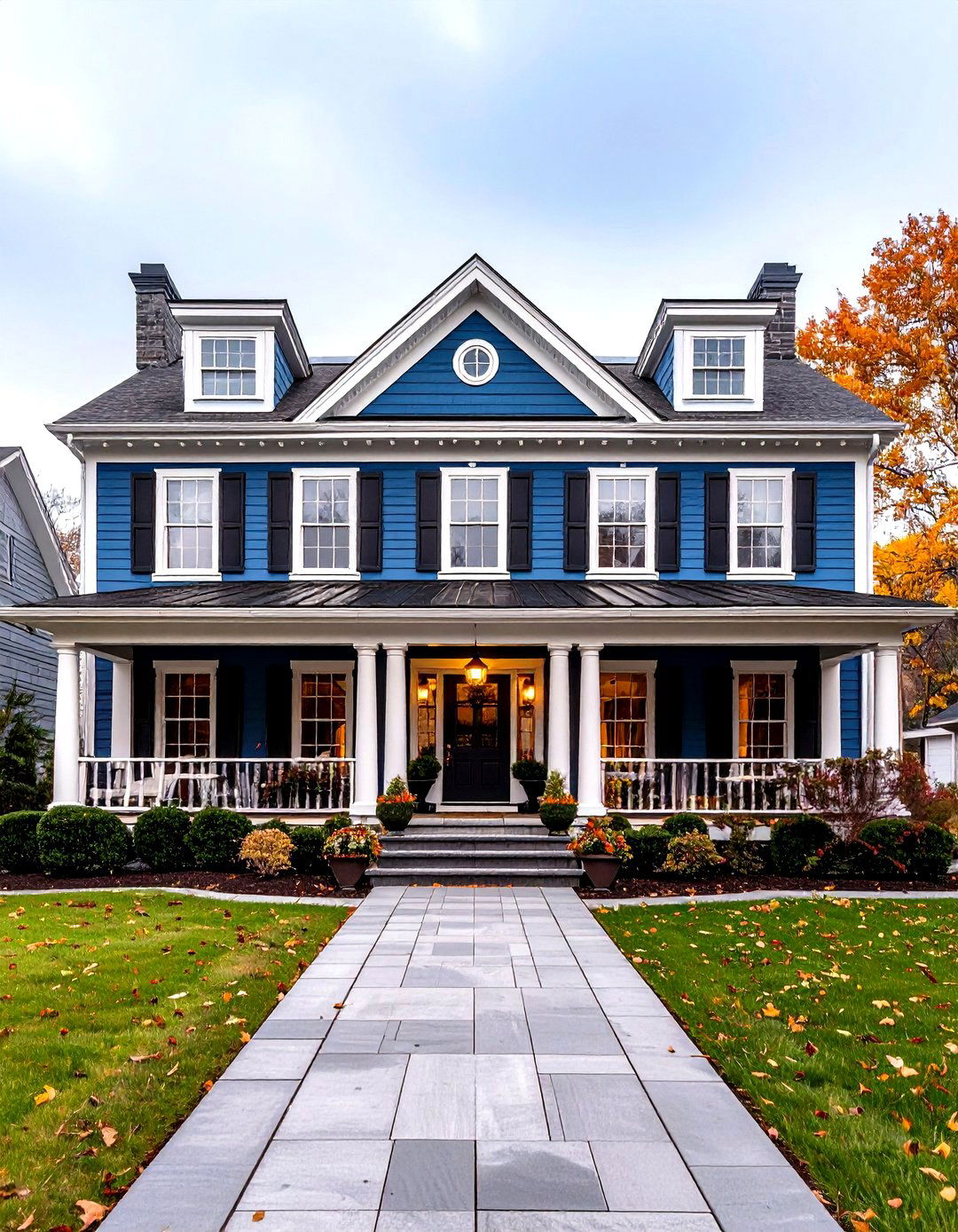 Wedgwood Blue Exterior Home with Brown Roof Federal Style - 20 blue exterior home with a brown roof ideas