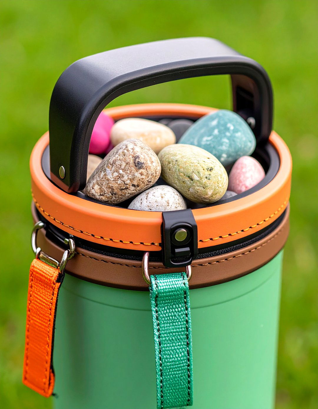 Weighted Lid and Strap Combo Stops Clutter - 20 Garbage Can Storage Ideas
