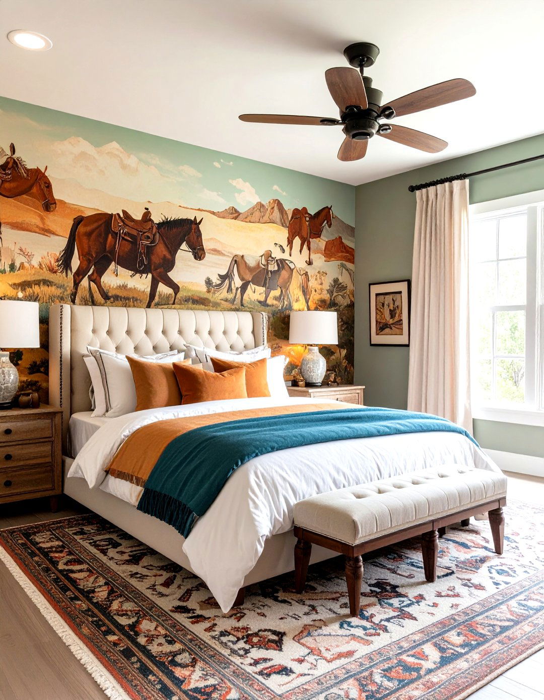 Western Wallpaper Feature Western Bedroom - 20 Western Bedroom Ideas
