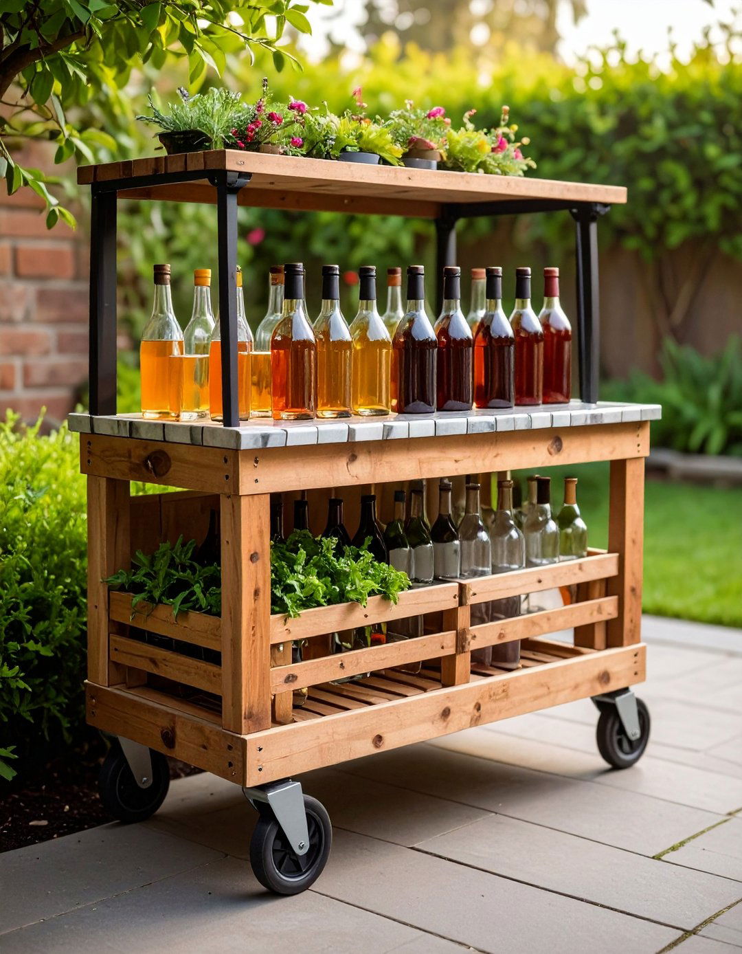 Wheel Out a Pallet Drinks Trolley - 20 Boho Garden Ideas
