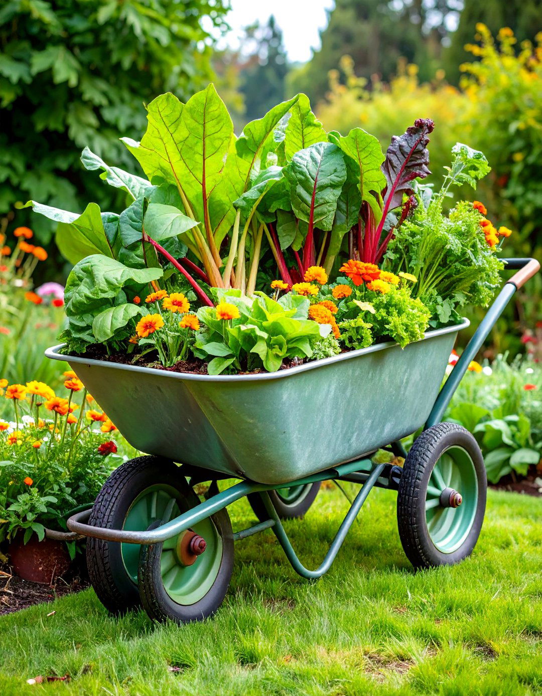 Wheelbarrow Mobile Small Garden - 20 Budget Small Garden Ideas
