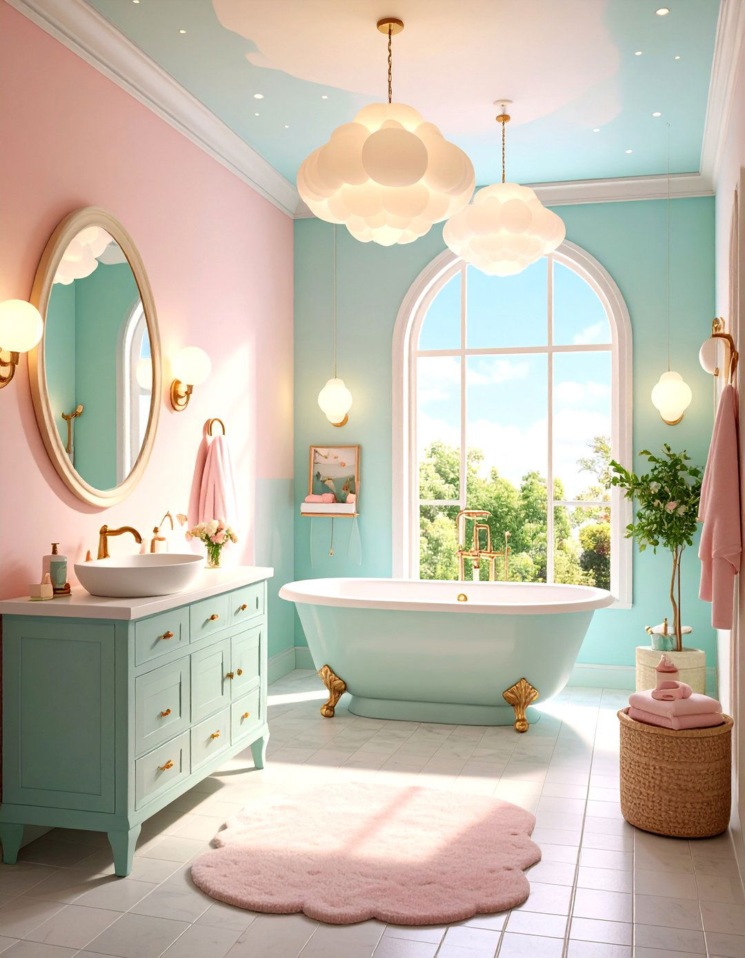 Whimsical Lighting Powder Room - 20 Eclectic Powder Room Ideas