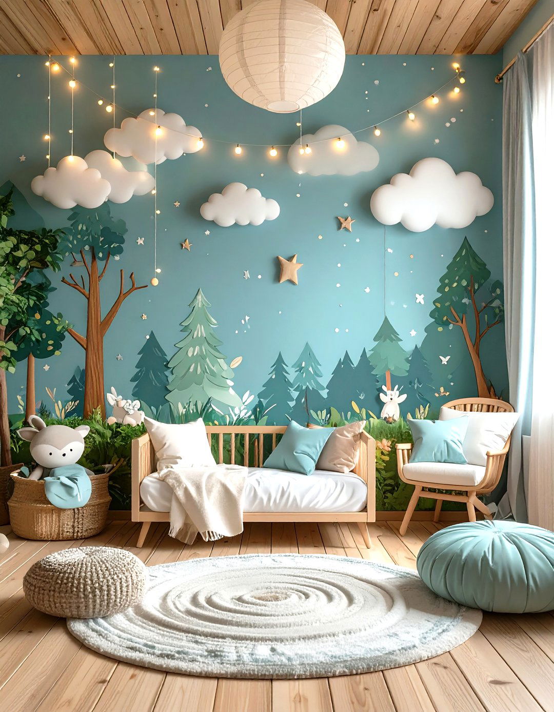Whimsical Nursery Ideas with Enchanted Forest Wall Murals - 20 Whimsical Nursery Ideas