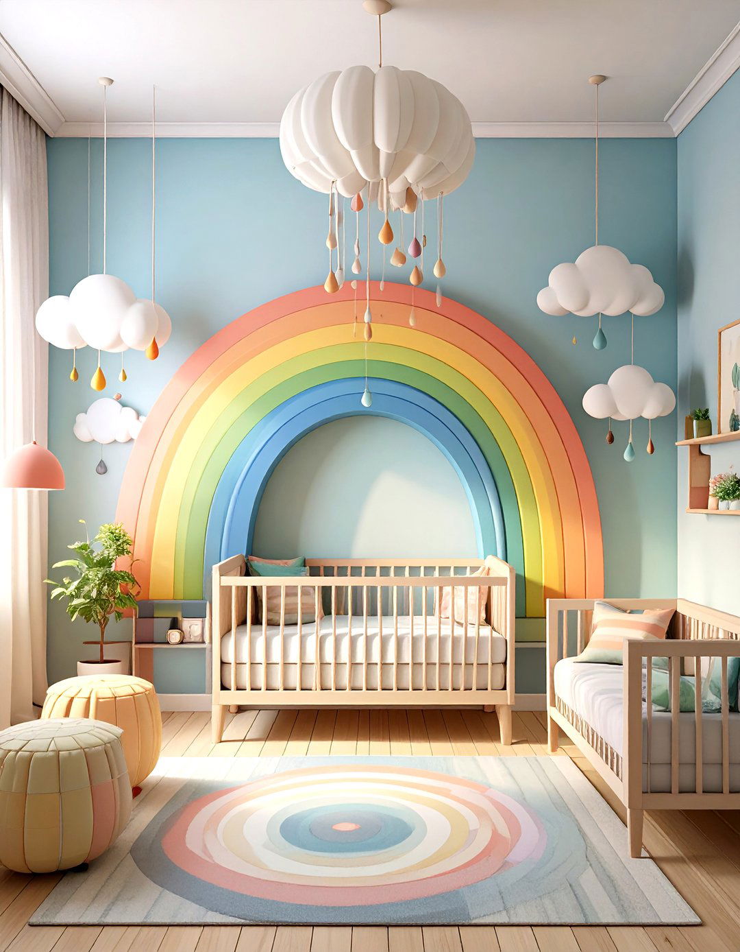 Whimsical Nursery Ideas with Rainbow Color Gradient Walls - 20 Whimsical Nursery Ideas