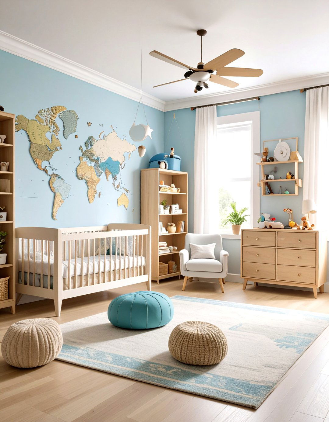 Whimsical Nursery Ideas with Transportation Adventure Maps - 20 Whimsical Nursery Ideas