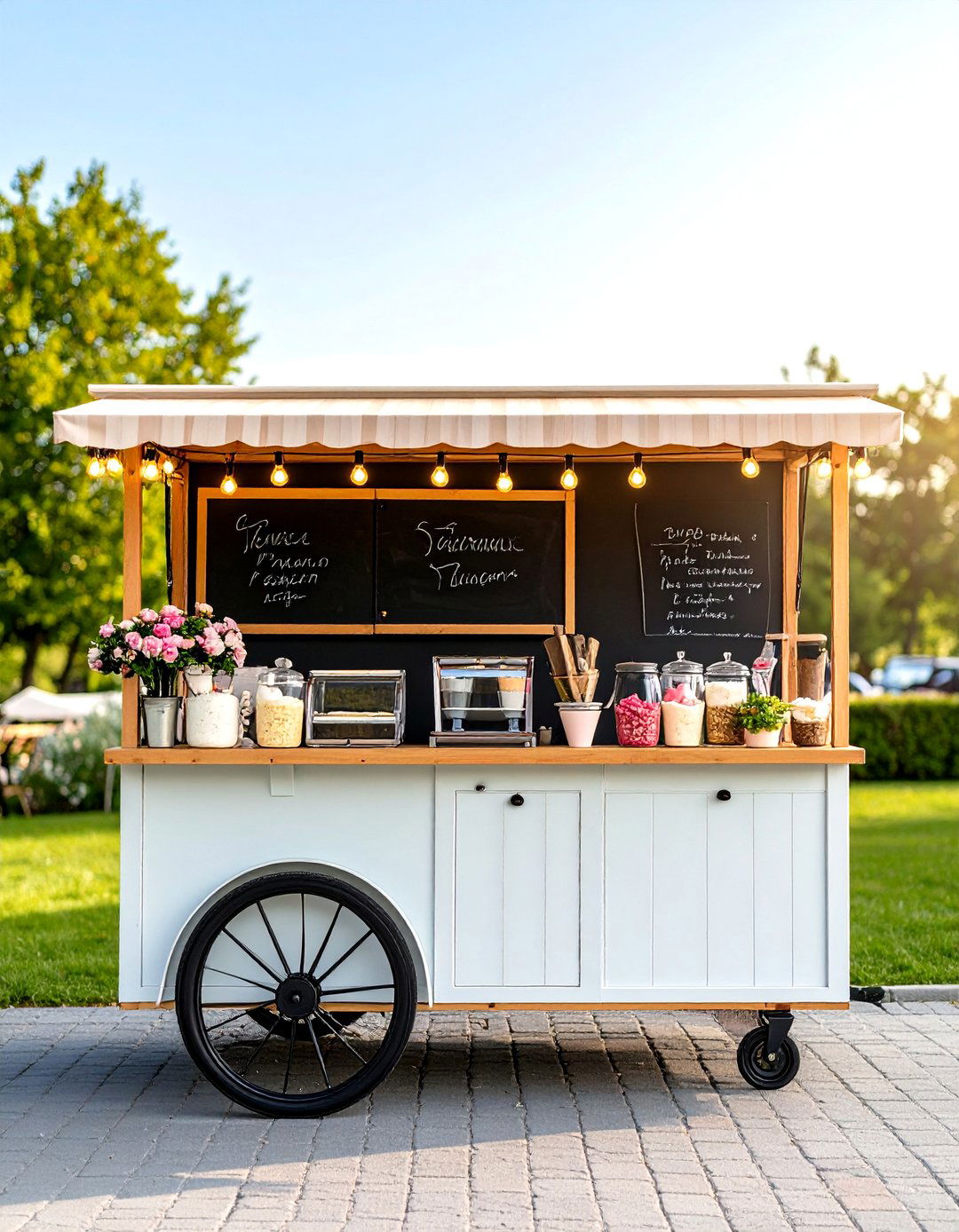 Whimsical Wedding Dessert Ice Cream Cart Station - 20 Wedding Dessert Ideas